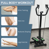 Twister Stepper with Resistance Bands, LCD Display & Handlebar – Home & Office Workout Machine