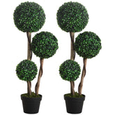 35.5" Artificial Boxwood Topiary Tree