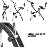 Folding Upright & Recumbent Exercise X-Bike with 16-Level Resistance, Arm Bands & Backrest