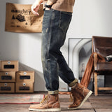 Men's Retro Loose Fit Wide Leg Denim Jeans
