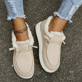 Women’s Warm Winter Loafers Comfortable Slip On Shoes