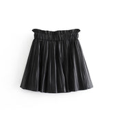Women’s Pleated Faux Leather Skirt