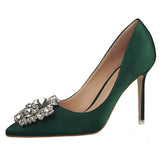 Women’s Black Leather Pointed Toe Stiletto Heels