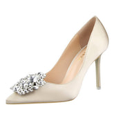 Women’s Black Leather Pointed Toe Stiletto Heels