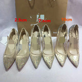 Women’s Mesh Rhinestone Pointed Toe High Heels