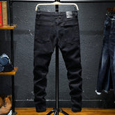 Men's Black Ripped Stretch Jeans