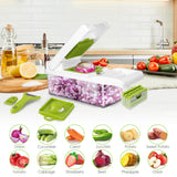 12-in-1 Vegetable Chopper & Food Slicer with Container