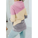 Women’s Color Block Pocket Hoodie Pullover Sweatshirt