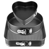 3-Piece Non-Stick Springform Cake Pan Set (9–11 Inch)