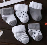 5 Pairs Baby Non Slip Cartoon Socks