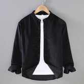 Men's Retro Corduroy Stand Up Collar Shirt Jacket
