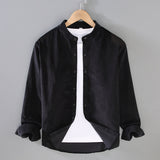 Men's Retro Corduroy Stand Up Collar Shirt Jacket