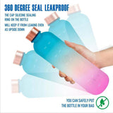 Frosted Gradient Plastic Sports Water Bottle with Handle