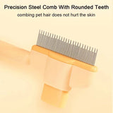 One-Click Pet Grooming Brush for Gentle Hair Removal & Anti-Mite Care