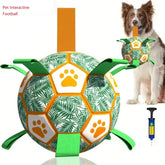 Interactive Dog Soccer Ball Toy with Grab Tabs for Chewing & Training