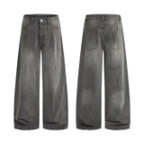 Men's Basic Washed Gray Denim Jeans