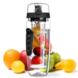 32oz Fruit Infuser Water Bottle – BPA-Free Plastic Sports Juice Shaker with Infuser