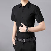 Men's Summer Slim Fit Wrinkle Resistant Short Sleeve Shirt
