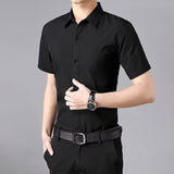 Men's Summer Slim Fit Wrinkle Resistant Short Sleeve Shirt