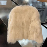 Women’s Autumn Winter Short Faux Fox Fur Coat High-End Outerwear