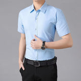 Men's Summer Slim Fit Wrinkle Resistant Short Sleeve Shirt