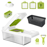 12-in-1 Vegetable Chopper & Food Slicer with Container