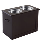 Raised Pet Feeding Station with 2 Stainless Steel Bowls for Large Dogs