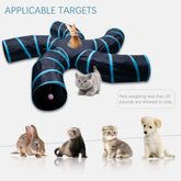 Tree Pattern Cat & Dog Tunnel Toy Interactive Pet Play Tunnel