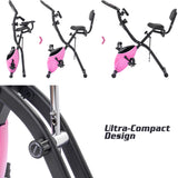 Folding Upright & Recumbent X-Bike with 16-Level Resistance, Arm Bands & Backrest