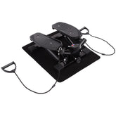 Portable Mini Stepper with Resistance Bands & Floor Mat – Leg, Arm & Thigh Toning Machine, Black