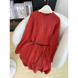 Women’s Winter French Retro Dress Full Outfit Set