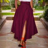 Women’s Casual Ruffled Midi Skirt