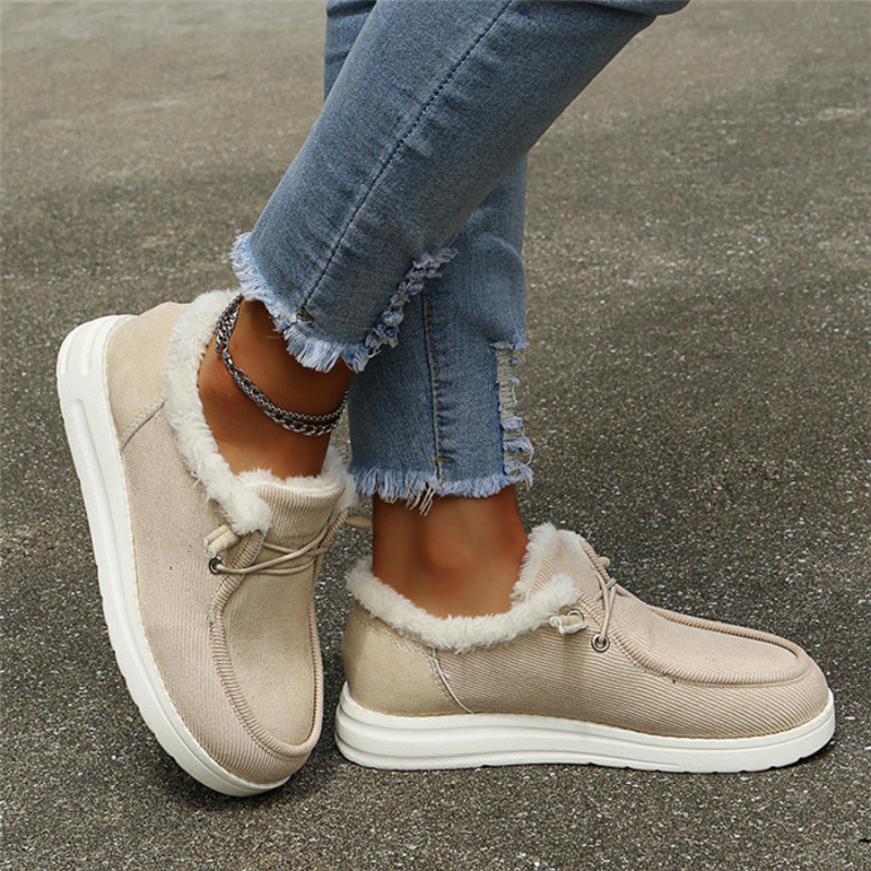 Women’s Warm Winter Loafers Comfortable Slip On Shoes