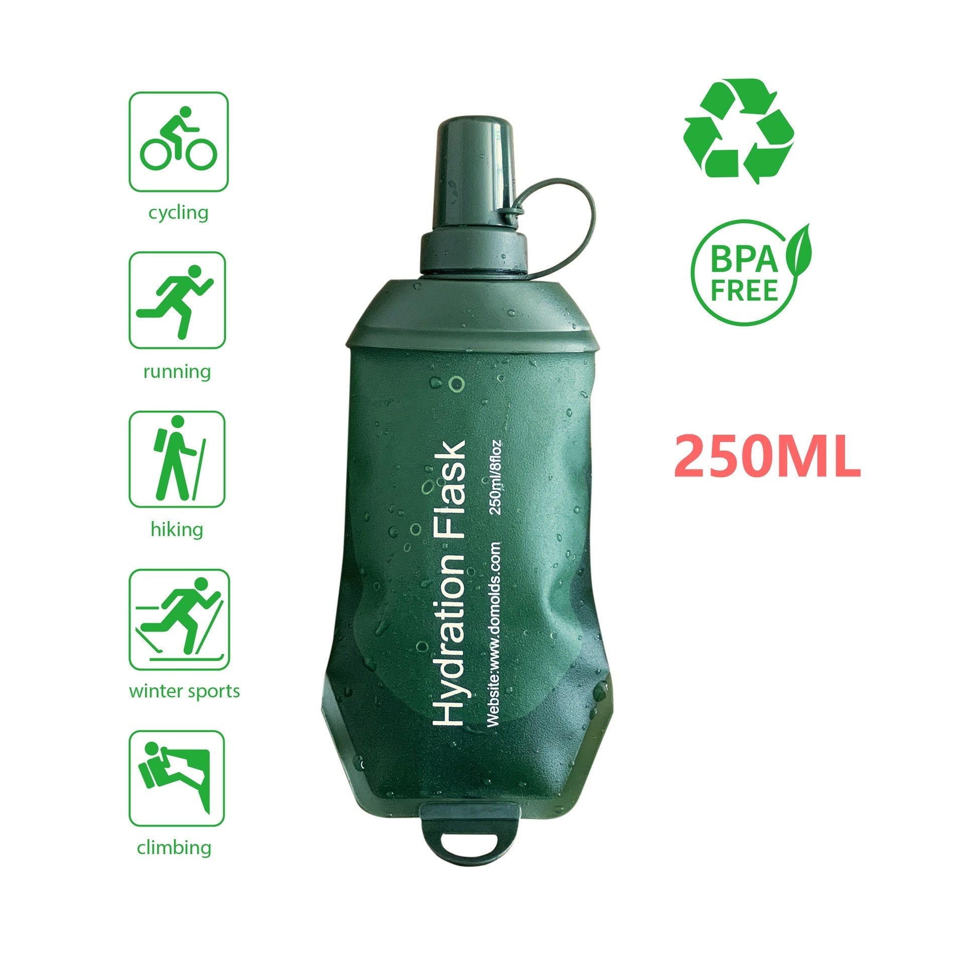 Sports Soft Water Bag Bottle – Army Green