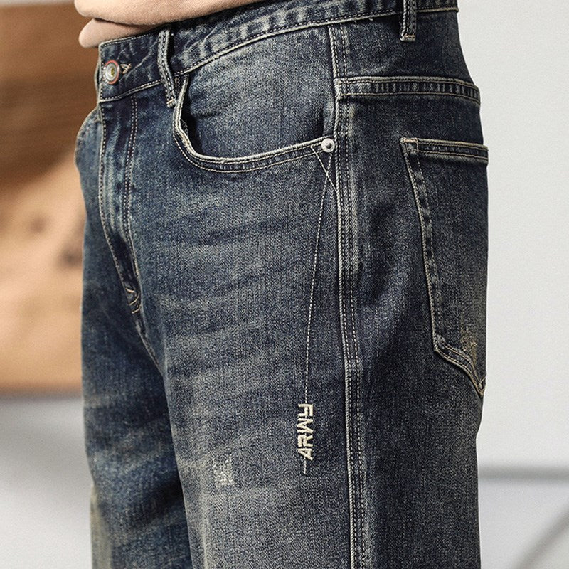 Men's Retro Loose Fit Wide Leg Denim Jeans