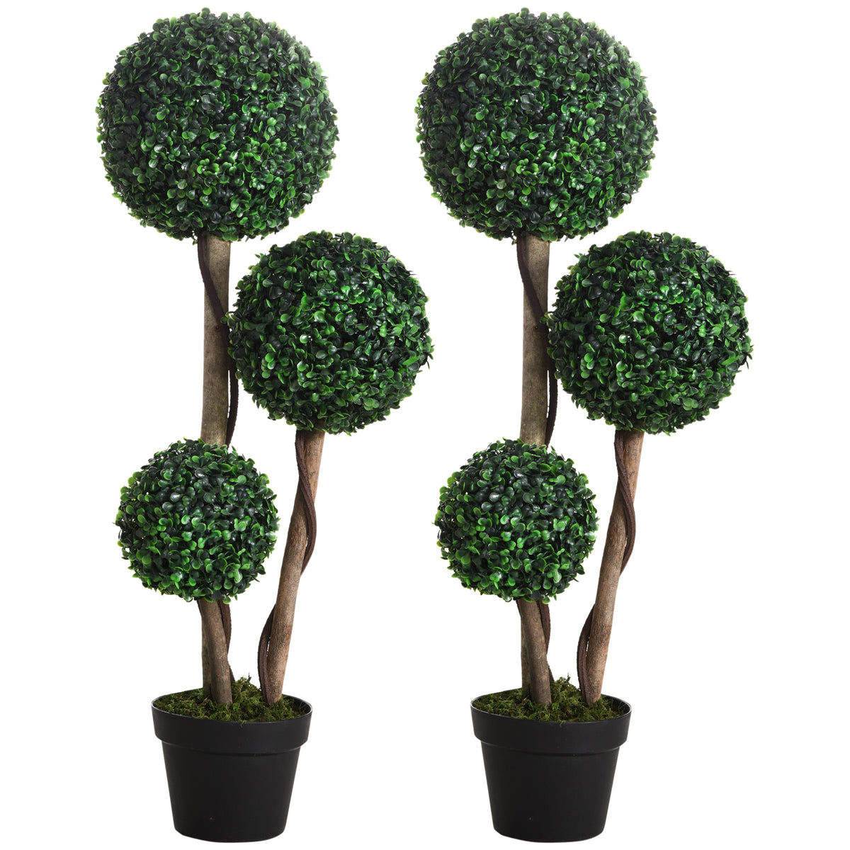 35.5" Artificial Boxwood Topiary Tree