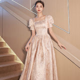 Women’s Champagne Evening Dress Elegant Formal Gown