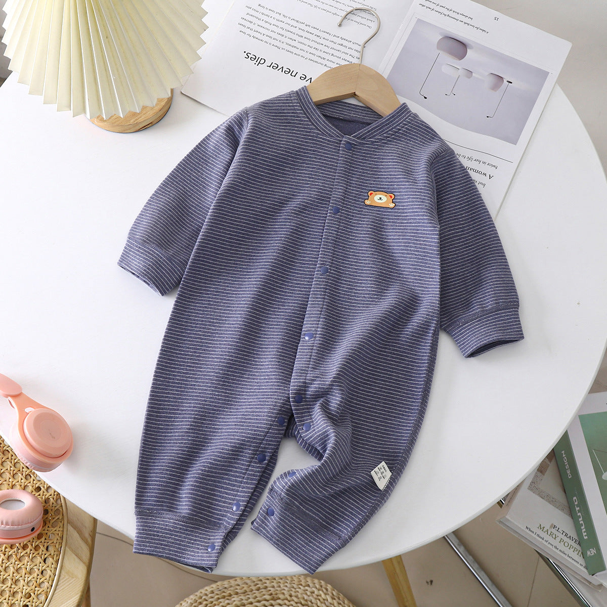 Cartoon Embroidered Baby Jumpsuit