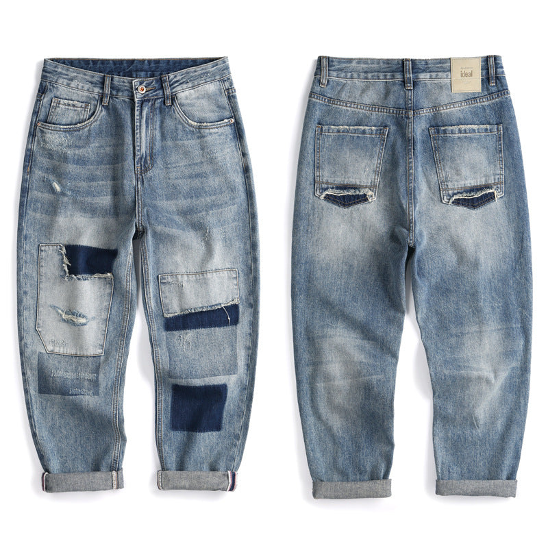 American Retro Ripped Jeans for Boys