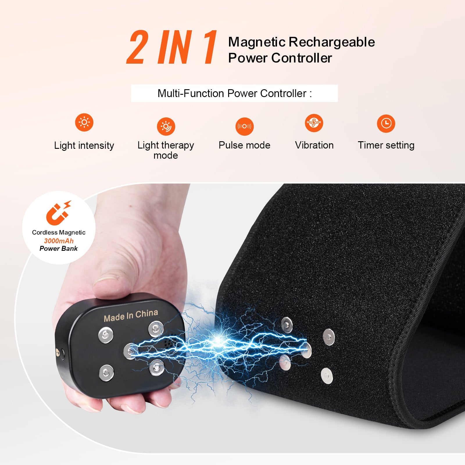 Red Light Therapy Belt – 660nm & 850nm LED Pain Relief Wrap with Timer, Vibration & Adjustable Intensities