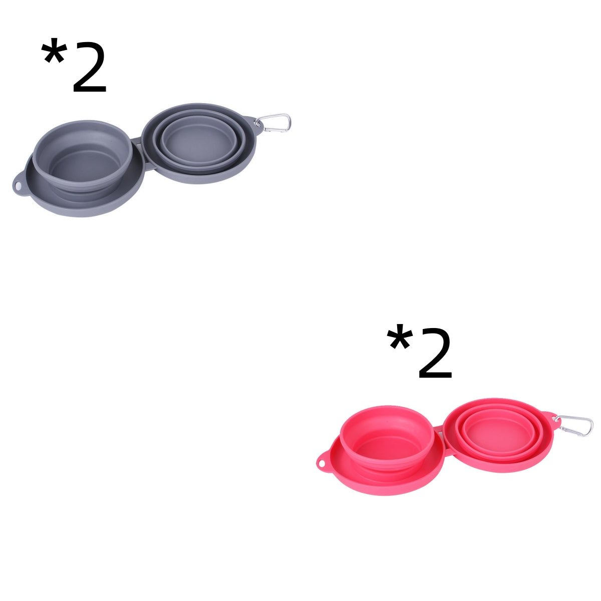 Foldable Rubber Double Pet Bowl for Dogs & Cats