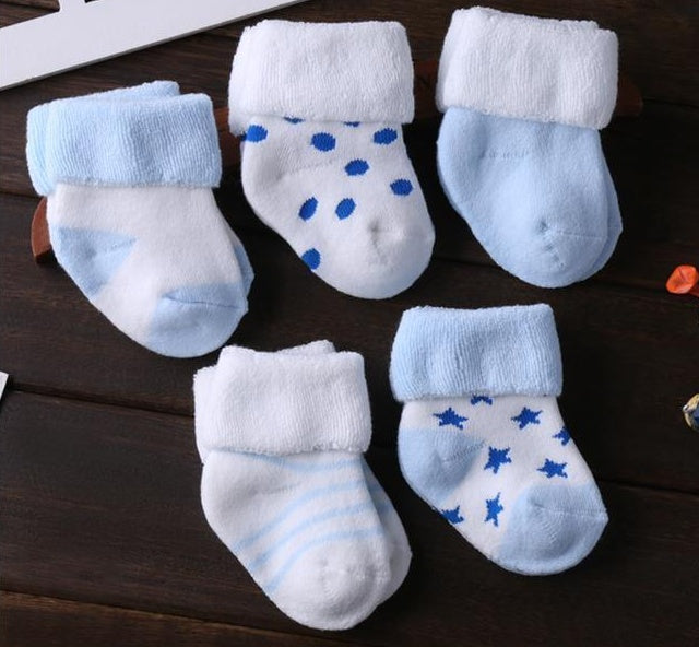 5 Pairs Baby Non Slip Cartoon Socks