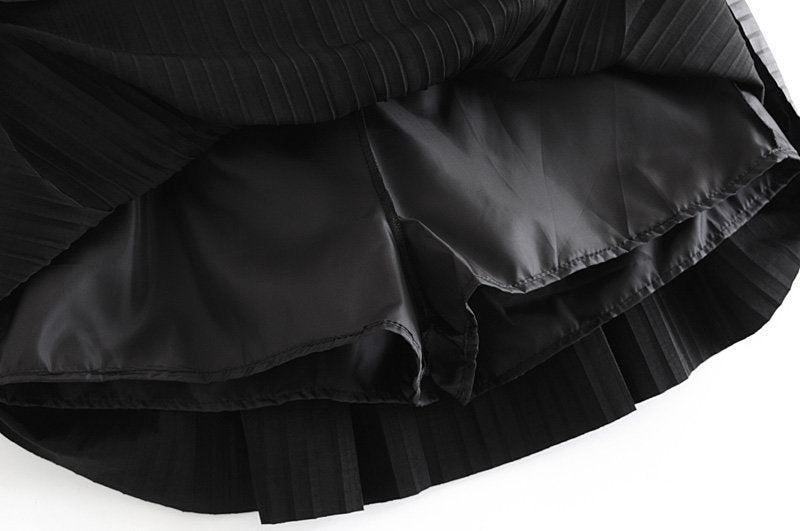 Women’s Pleated Faux Leather Skirt