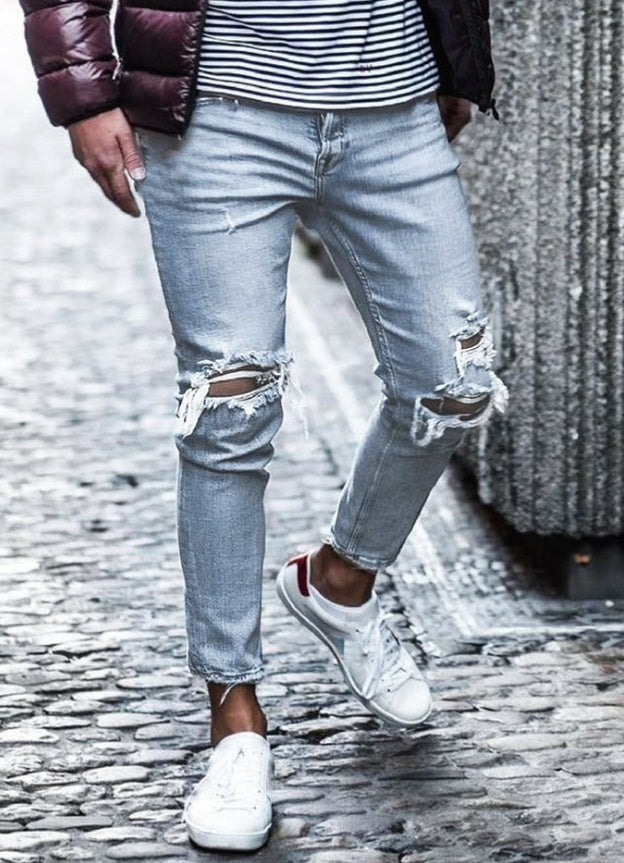 Men's Ripped Skinny Streetwear Jeans