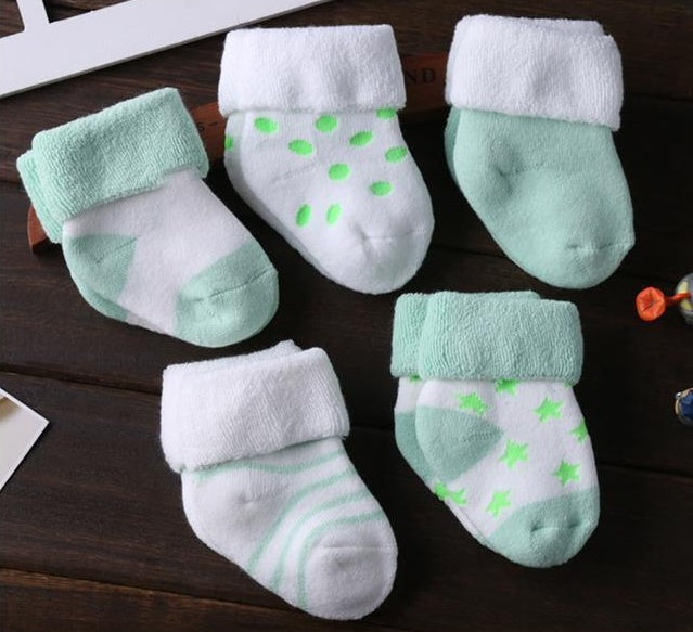 5 Pairs Baby Non Slip Cartoon Socks