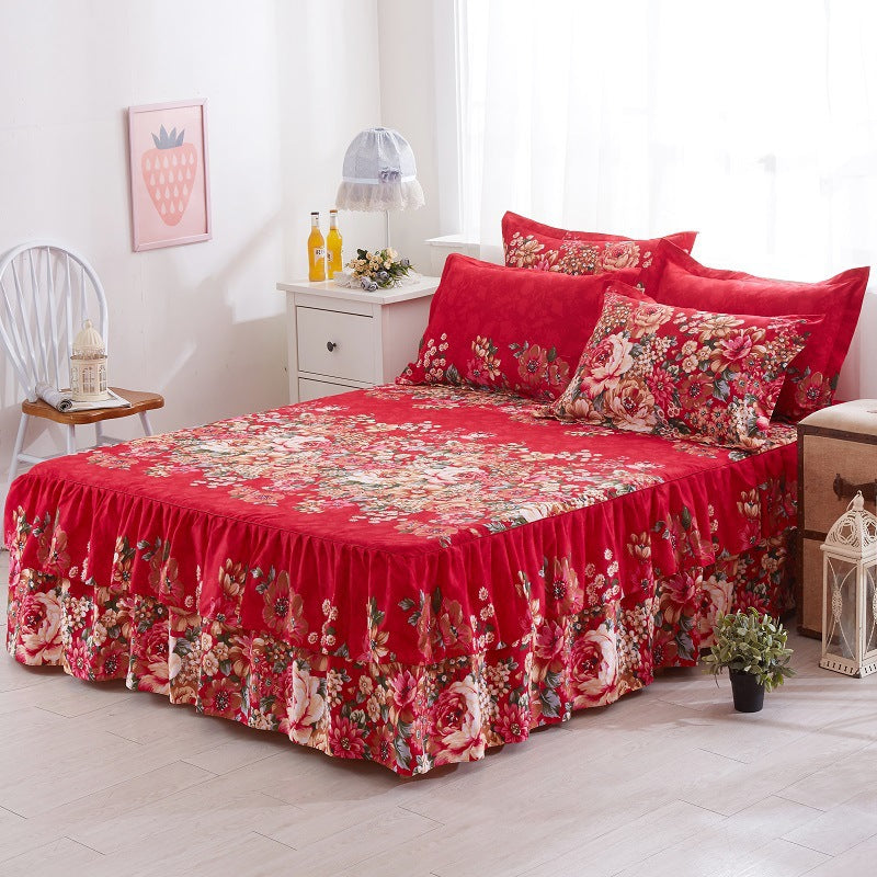 Bilateral Bed Skirt Bedspread – Elegant Simmons Bed Cover Set