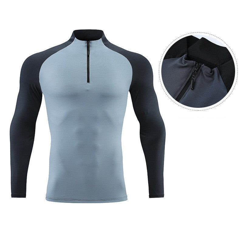 Mock Neck Half-Zip Solid Gym Activewear Set