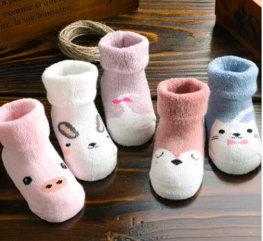5 Pairs Baby Non Slip Cartoon Socks