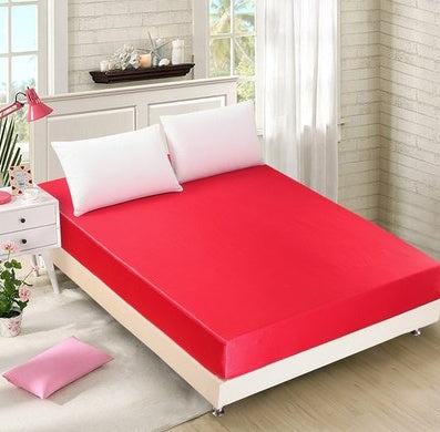 Summer Ice Silk Bed Cover Set – Solid Color Bedding with Pillowcases