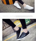 Women’s Casual White Leather Canvas Sneakers